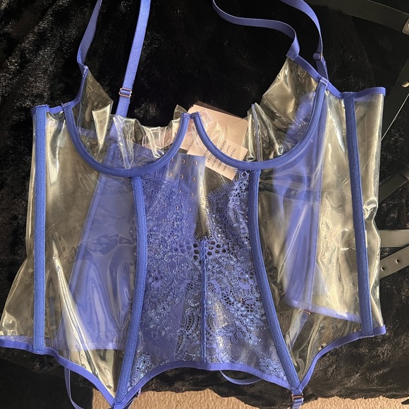 Savage X Fenty Hyper Real Lace and Vinyl Cupless Corset NWT. - Picture 3 of 5